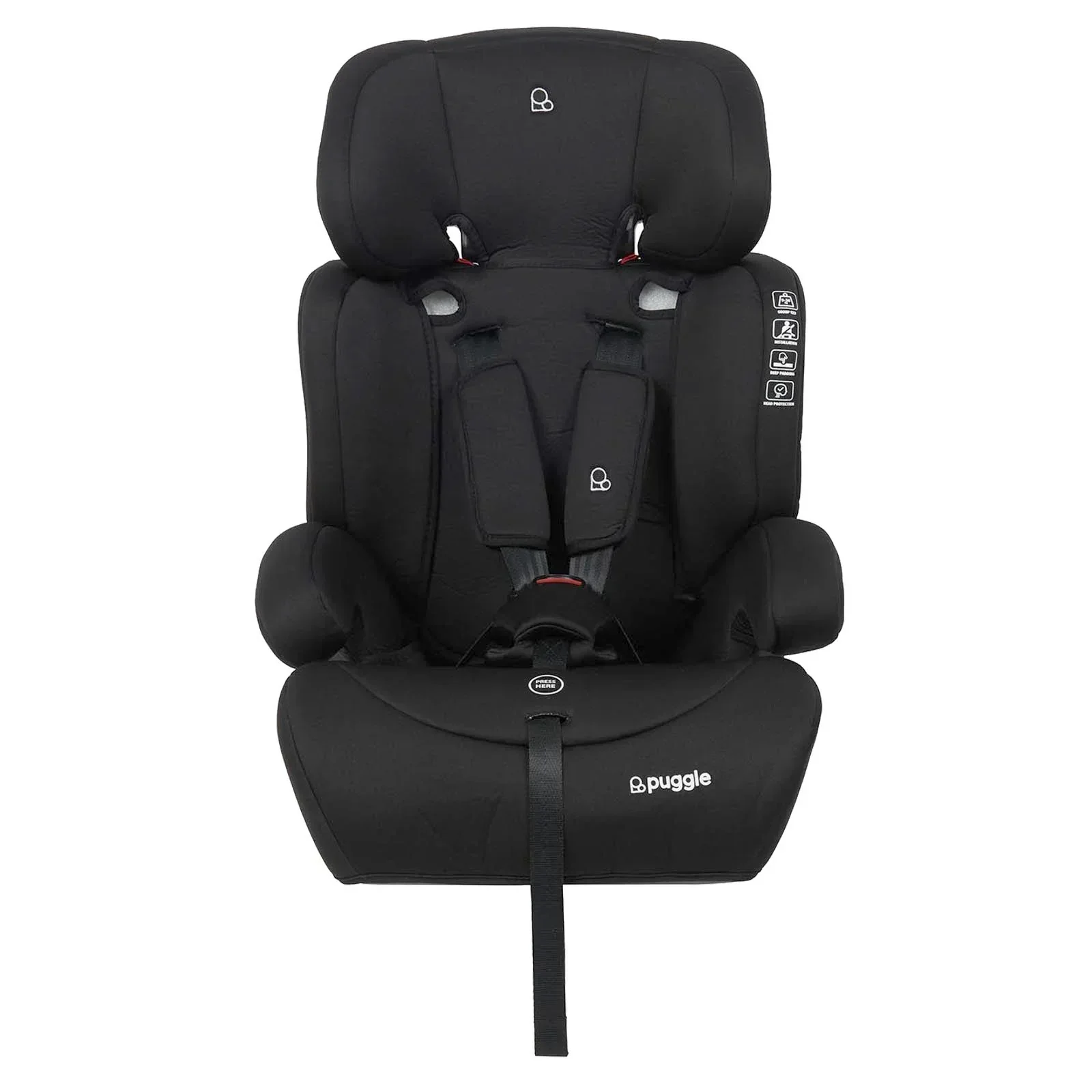 Puggle Maxi Gro Comfort Group 1 2 3 Car Seat - Grows With Child